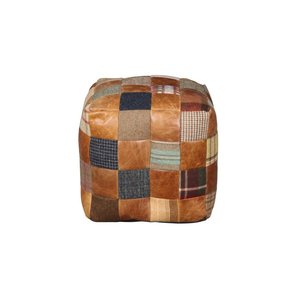 Beanbag Cube Leather & Wool