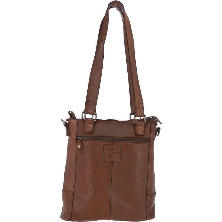 Leather lattice Handbag Taupe  ( L)