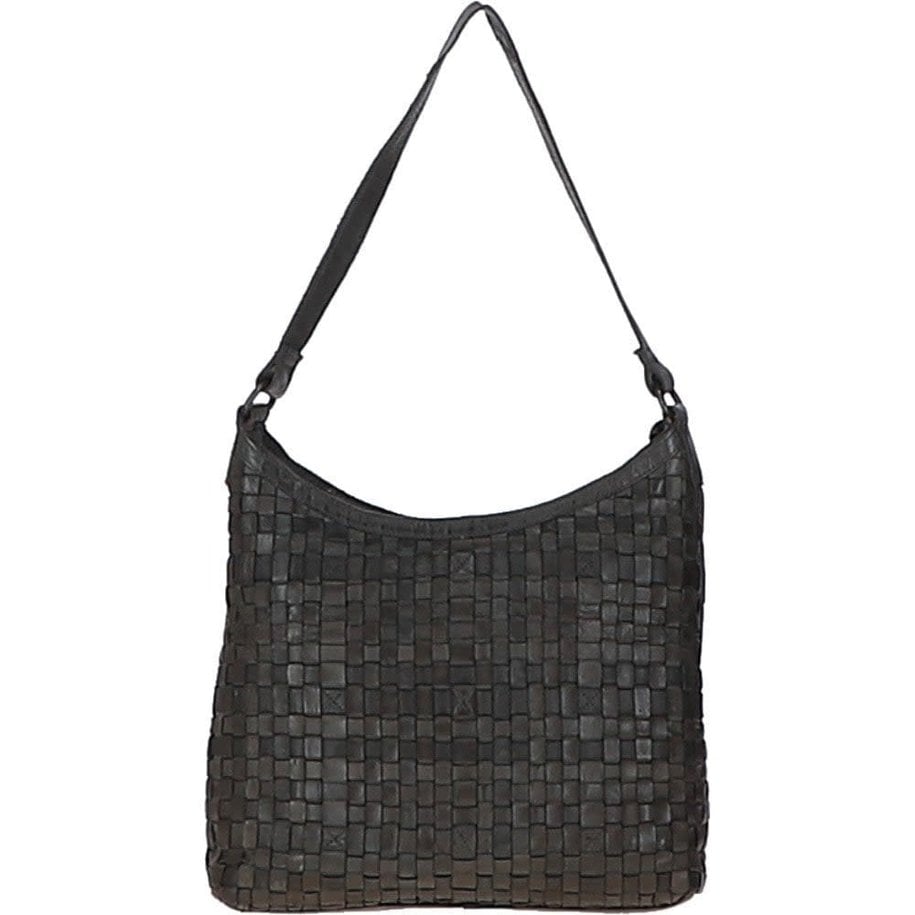 Level 2 Accessories Leather Lattice Shoulder Bag Grey L