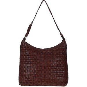Leather Lattice shoulder bag Brown ( L)