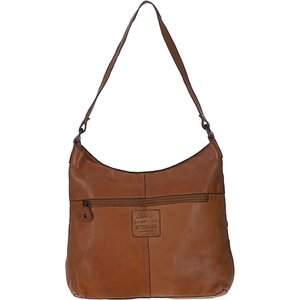 Leather Lattice Shoulder Bag Taupe (L)