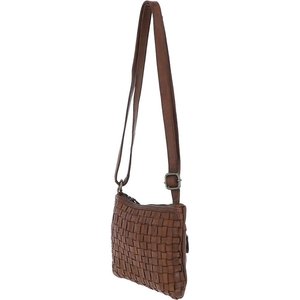 Lattice Leather Handbag  Taupe ( S)