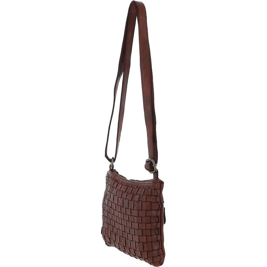 Lattice leather Handbag - Cognac ( S)