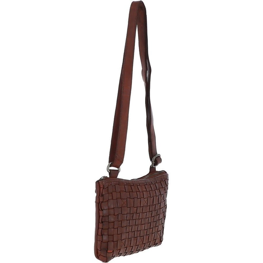Lattice leather Handbag - Cognac ( S)