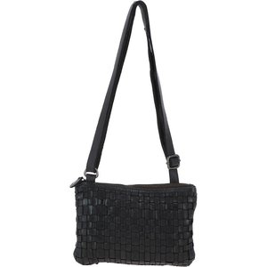 Lattice leatherHandbag -  Dark Grey (S)