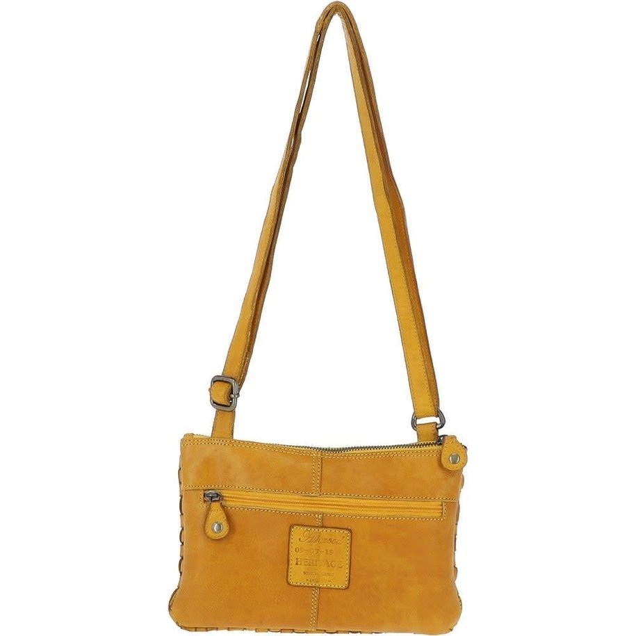 Leather Lattice Handbag  Yellow ( S)