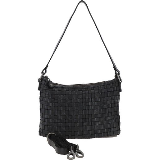 Level 1 Accessories Leather Lattice Handbag  Dark Grey (M)