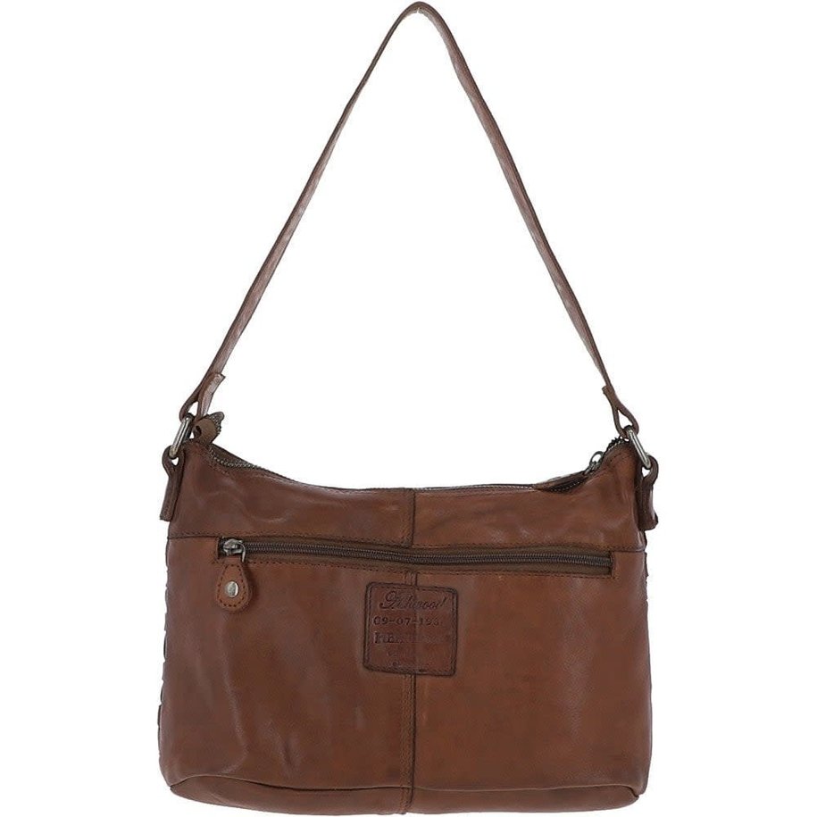 Leather Lattice Handbag Taupe ( M)