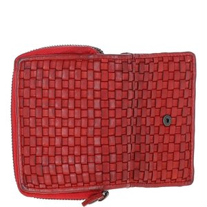 Leather Lattice Purse - Red (S)