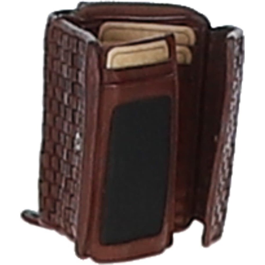 Leather Lattice Purse- Cognac (S)