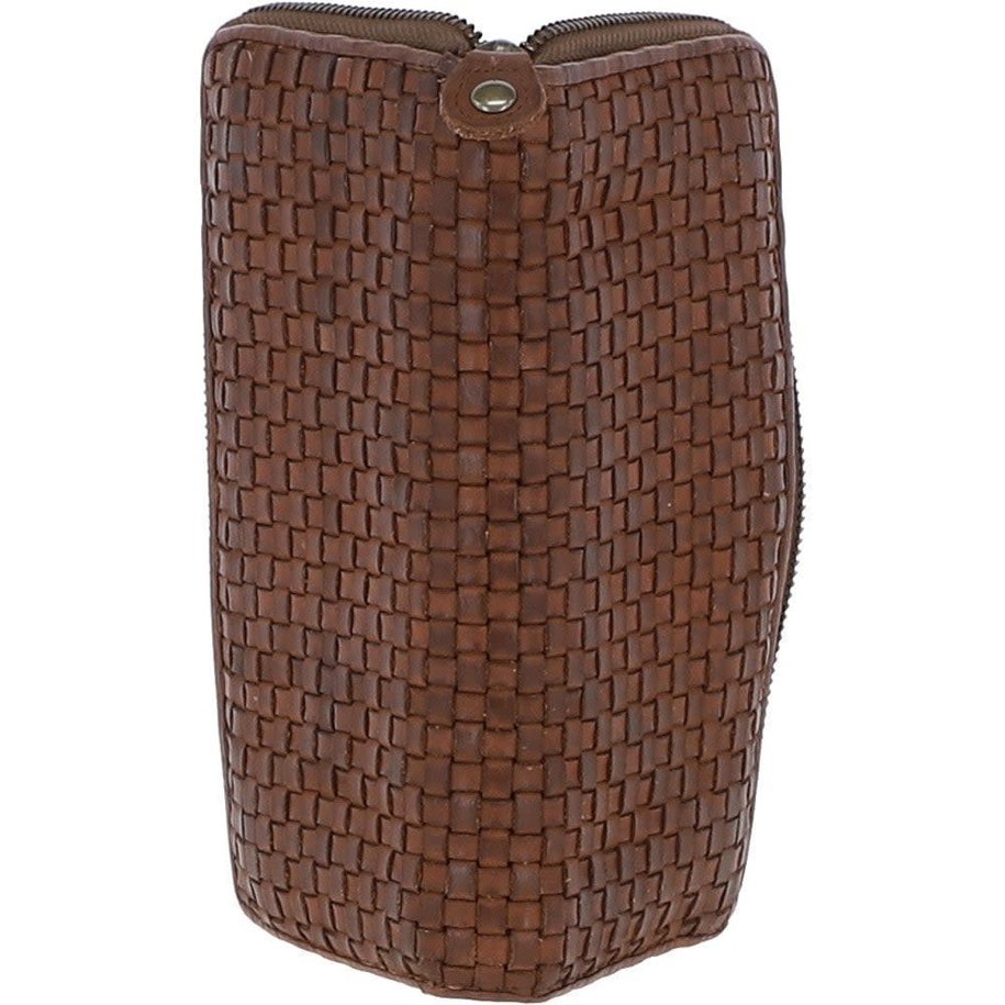 Leather Lattice Purse - Taupe (L)