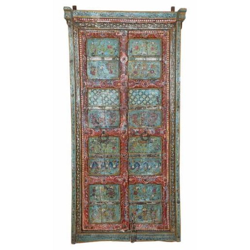 India - Old Furniture Antique Painted Framed Doors