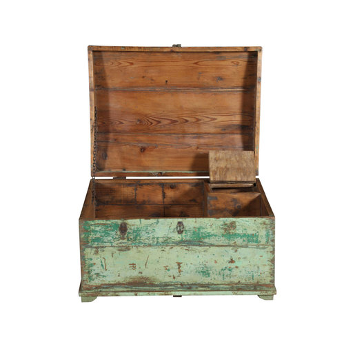 India - Old Furniture Green painted chest