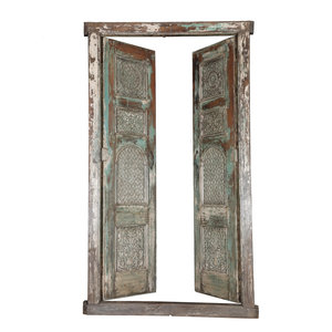 Pale Turquoise Panelled Doors with Frame