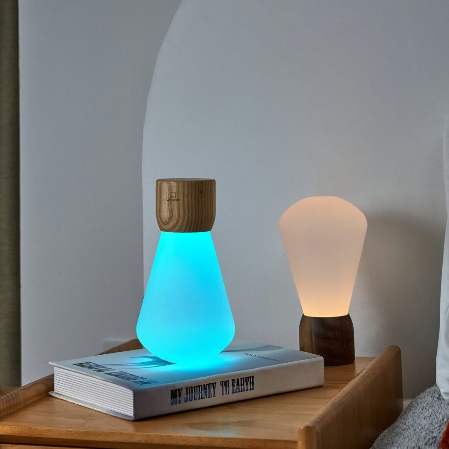 Mini Pentagon Desk Bulb - Ash white