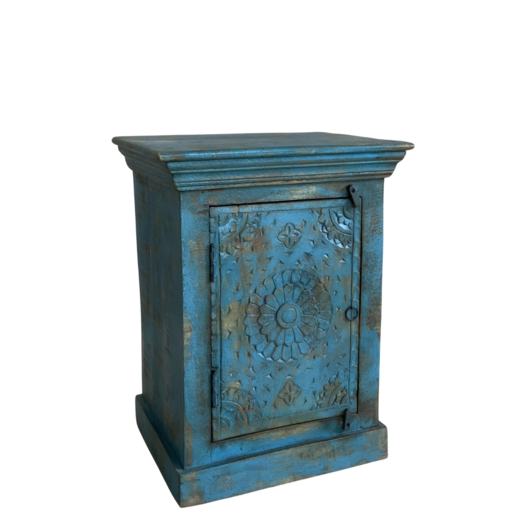 India - Old Furniture Carved Bedside Table