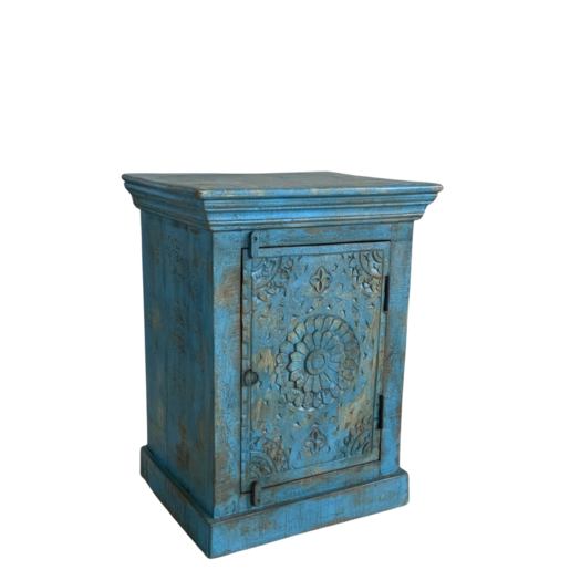 India - Old Furniture Carved Bedside Table