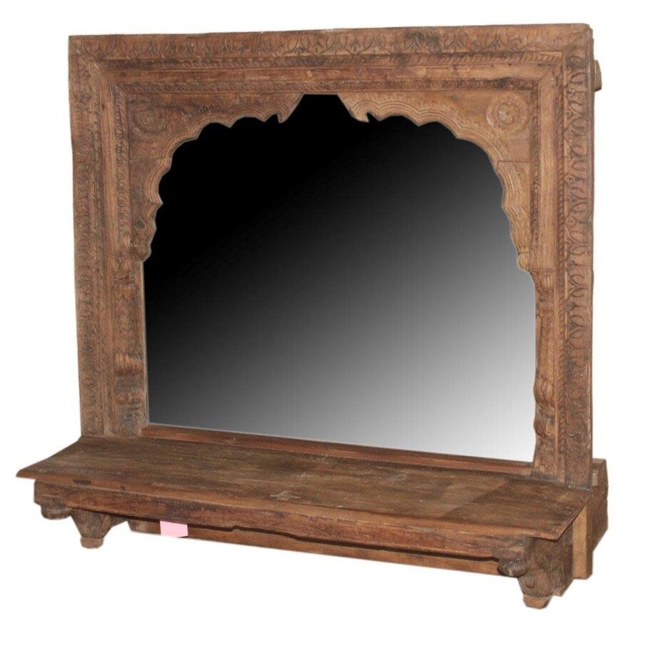India Old Furniture Haveli Window Mirror