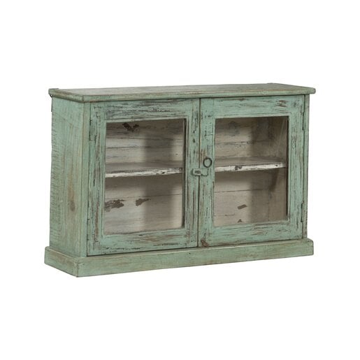 India - Old Furniture Vintage Glazed Wall Cabinet