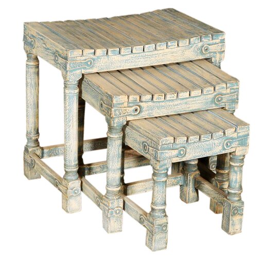 India - Old Furniture Nest of Tables - Mango Wood