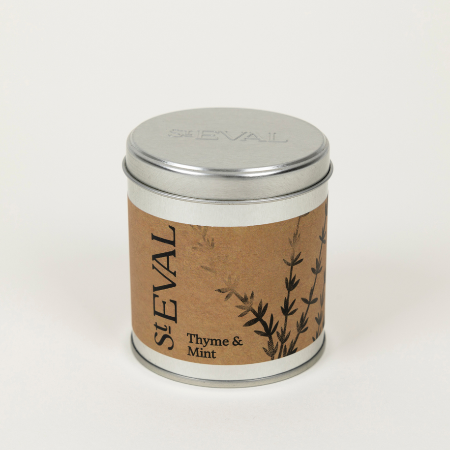 Thyme and Mint Scented Candle Tin
