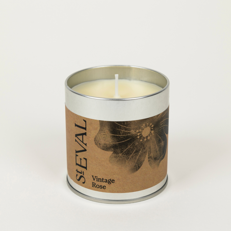 Vintage Rose Scented Candle Tin