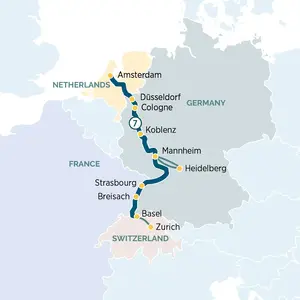 Cruise I - Basel to Amsterdam (30% Cabin Deposit for Two Guests)