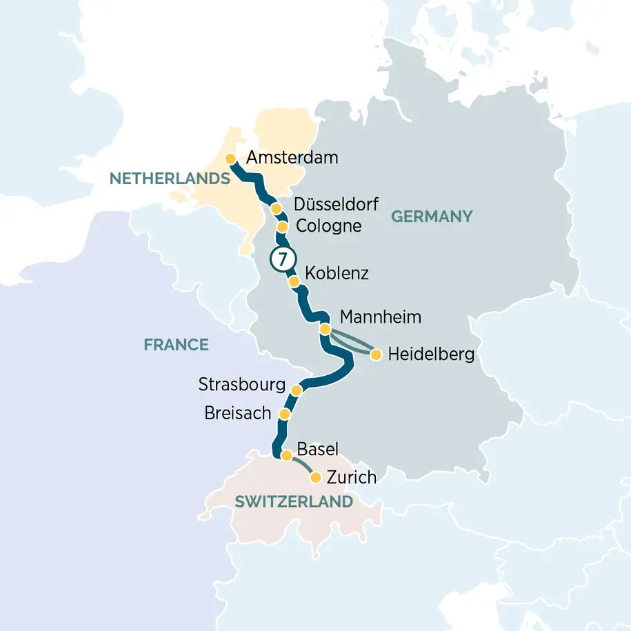 Basel to  Amsterdam (30% Cabin Deposit for Two Guests)