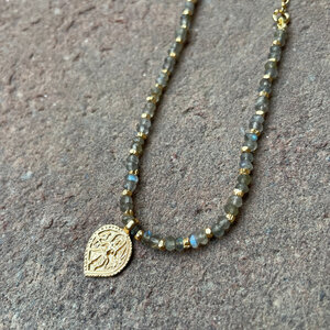Labradorite Durga Amulet Necklace