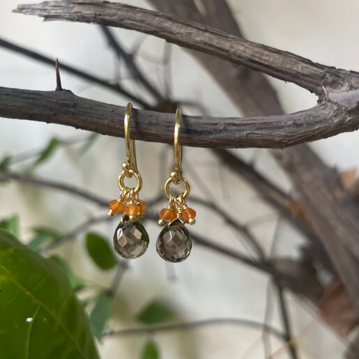 India - Jewellery & Gifts Cut Stone Cluster Drop Earrings