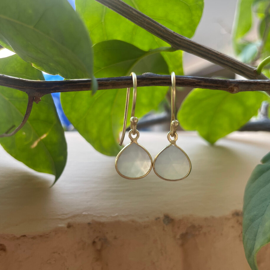 Rainbow Moonstone Teardrop Earrings