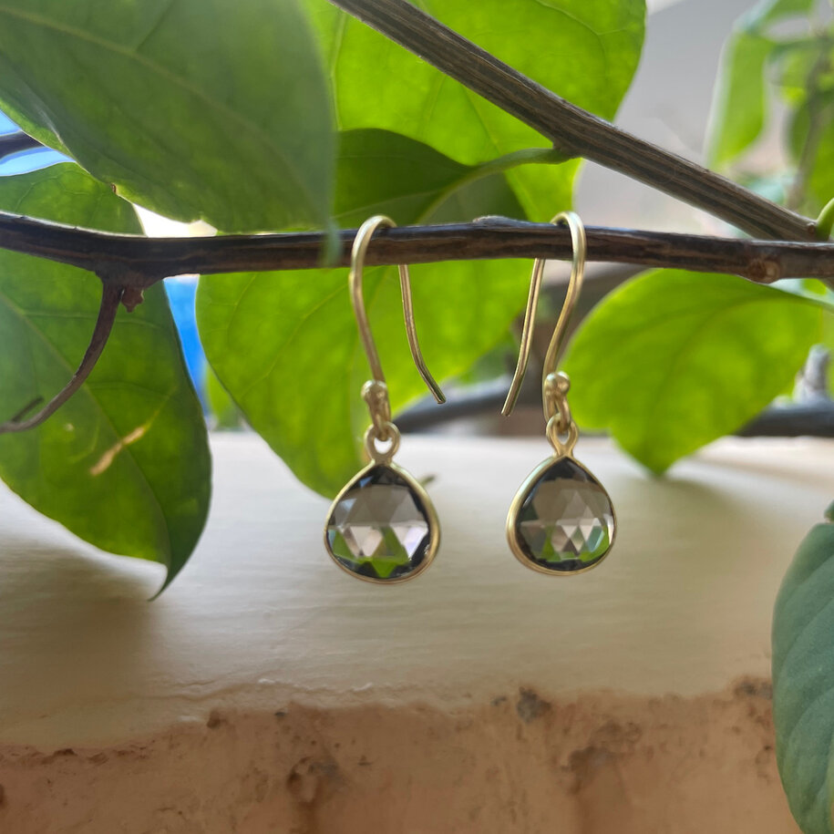 Smokey Quartz Teardrop Earrings