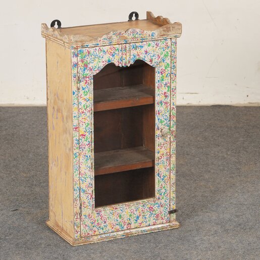 India - Old Furniture Painted Vintage Glazed Cabinet