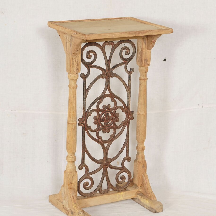 Teak and Iron Stand