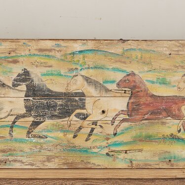 India - Old Furniture Galloping Horses Panel