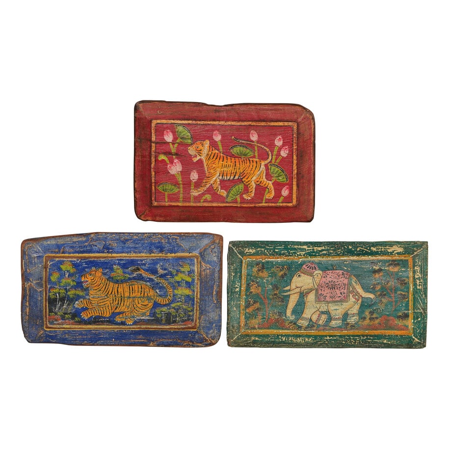 Vintage Painted Indian Panel