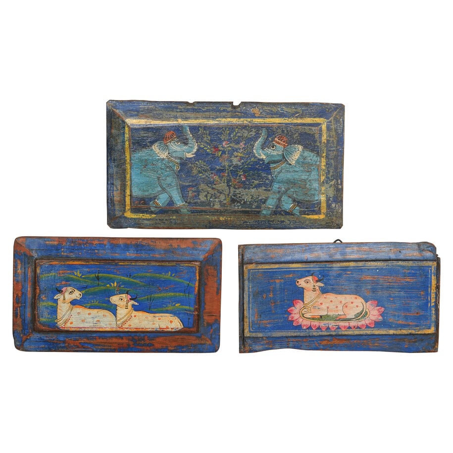 Vintage Painted Indian Panel