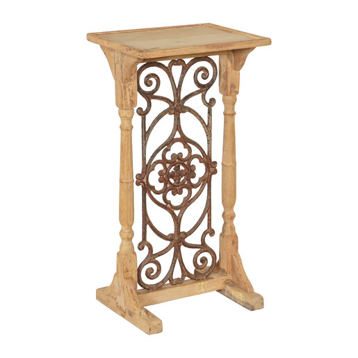 India - Old Furniture Teak and Iron Stand