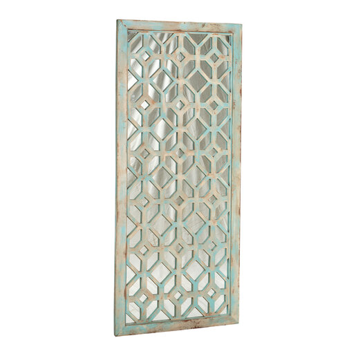 India - Old Furniture Painted Jali Mirror