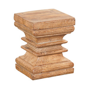 Antique Wood Pillar Stool