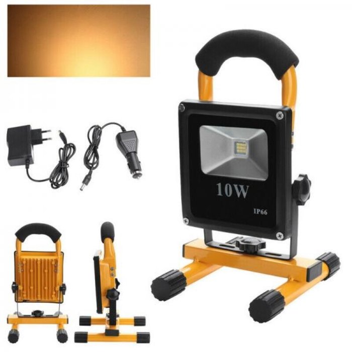 Accu led bouwlamp oplaadbaar voor binnen en buiten 10W IP65 6500K