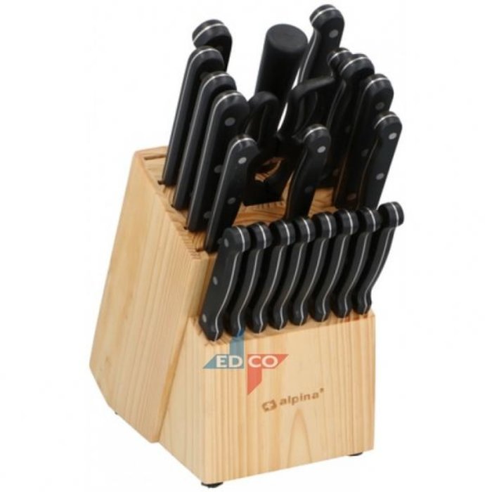 Alpina Alpina 22-delige messenset in houten blok