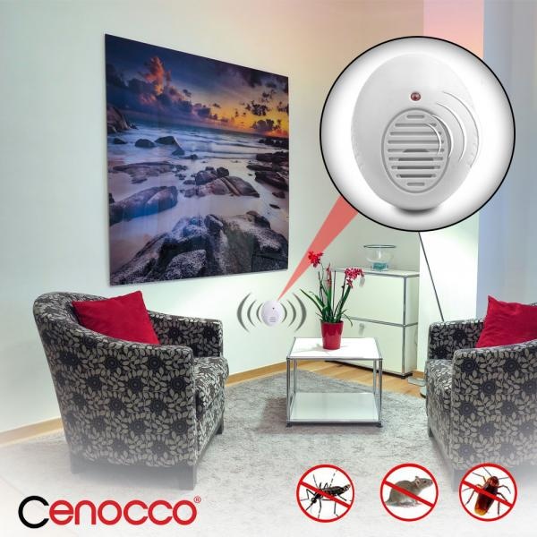 Cenocco Cenocco Ongedierte Alarm – Verjaagd Muizen Insecten Ratten – Elektromagnetische Pulsen en Echografie – CC-9062