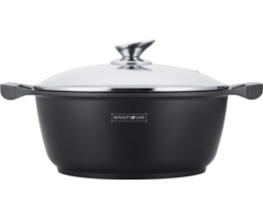 Royalty Line SMH LINE marmer soep/braadpan 28cm met glazen deksel zwart