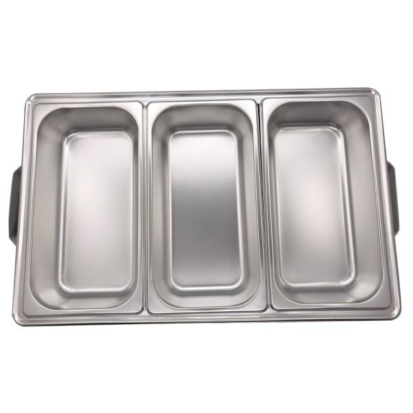 Herzberg Herzberg HG-8022-3: Professionele Komfoor - 3 Stuks 1/3 Voedselpan