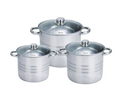 Royalty Line Royalty Line 6-delige RVS pannenset Inclusief glazen deksels