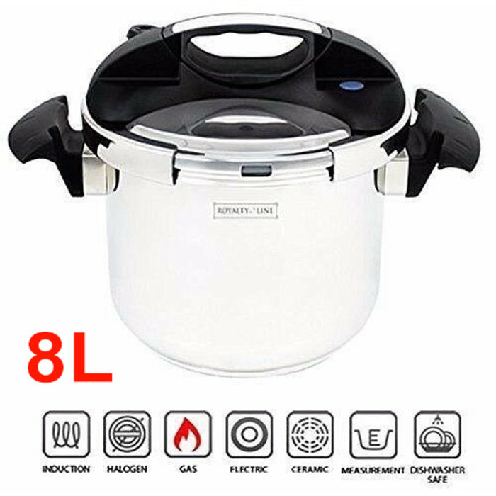 Royal Swiss Royalty Line Roestvrijstalen snelkookpan 6 liter stenen binnencoating