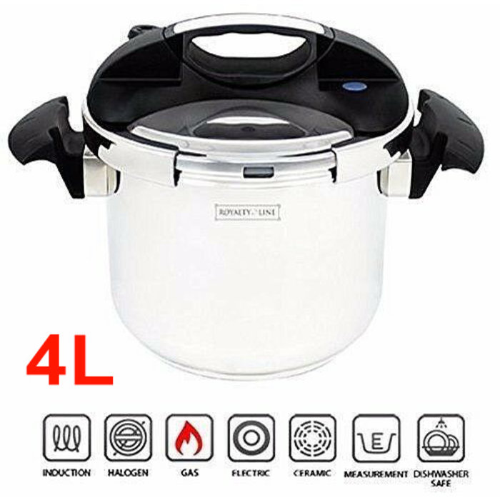 Royal Swiss Royalty Line Roestvrijstalen snelkookpan 6 liter stenen binnencoating