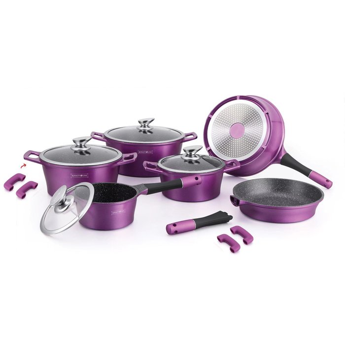 Royalty Line Royalty Line RL-ES2014M; Marmeren coating kookgerei set 14pcs