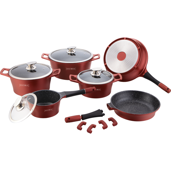 Royalty Line Royalty Line RL-ES2014M; Marmeren coating kookgerei set 14pcs